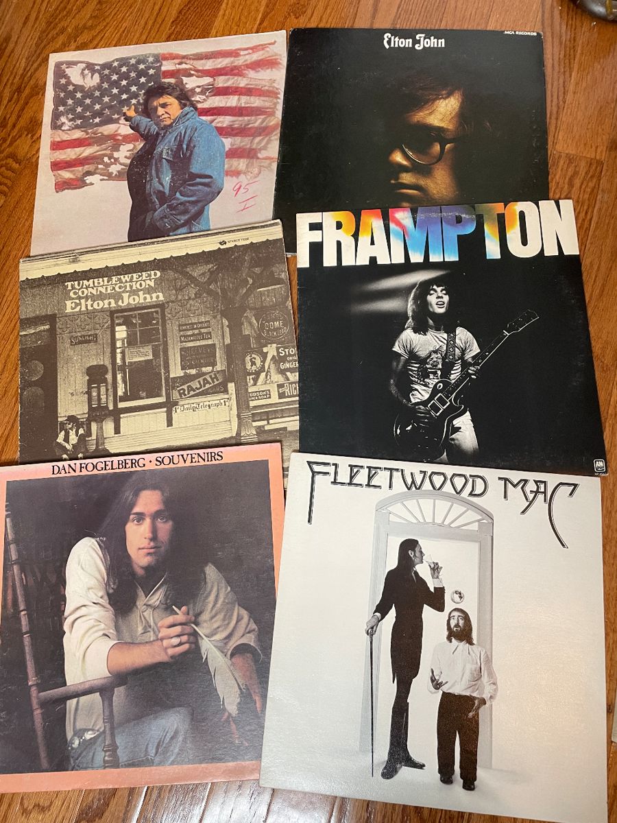 Huge collection of vintage vinyl, 45’s, CD’s & cassettes! 
Fleetwood Mac, James Taylor, Frampton,  Elton John, Johnny Cash 