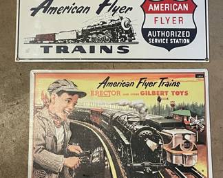 Vtg enamel signs for American Flyer Trains