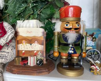 Wood nutcracker & painted devor