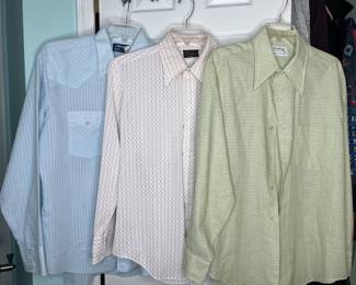 Vintage men’s button downs: Wrangler, Washington Fashions