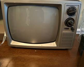 Vintage black and white portable TV
