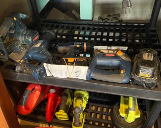 Drills and small power tools: Ryobi, Craftsman, Black & Decker
