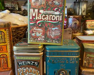 Vintage advertising metal tins 