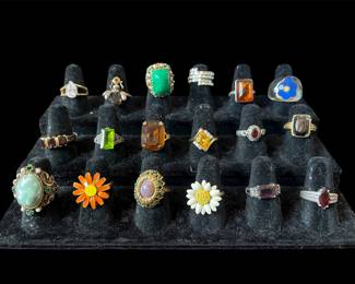 Vintage and modern rings includes some sterling & Avon 