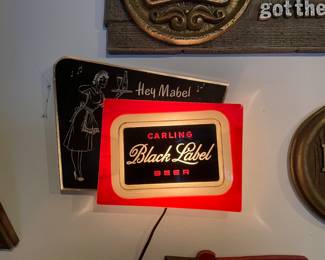 Carling Black Label beer advertising sign Vtg
