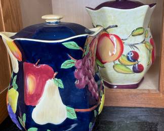 Large ceramic cookie biscotti jar collection 