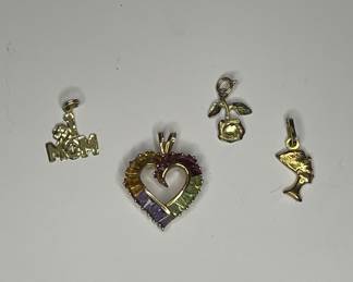 10k & 14k gold pendants 