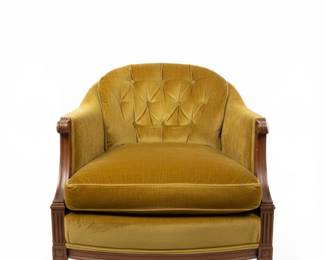 MCM gold velvet accent chairs (2)