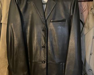 Backrach leather blazer jacket new 