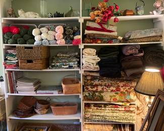 Full craft room! Yarn, fabric, paints, patterns, ribbon, notions & more 