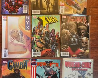 Comics: Thunderbolts, House of M. Nightcrawler, Gambit, Wolverine, New X Men, 