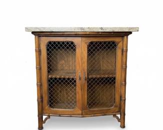 Vintage cabinet with faux bamboo accents
