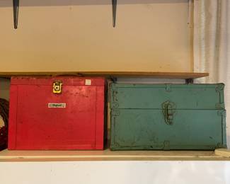 Vintage metal tool boxes 