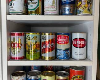 Huge collection of vintage beer bottles & cans 