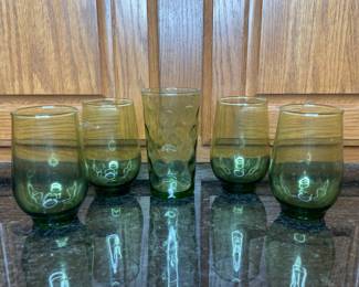 Vtg green tumblers 