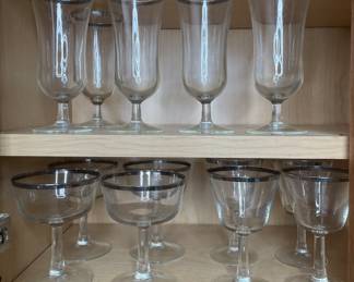Silver rim glassware 