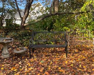Outdoor benches & bird baths