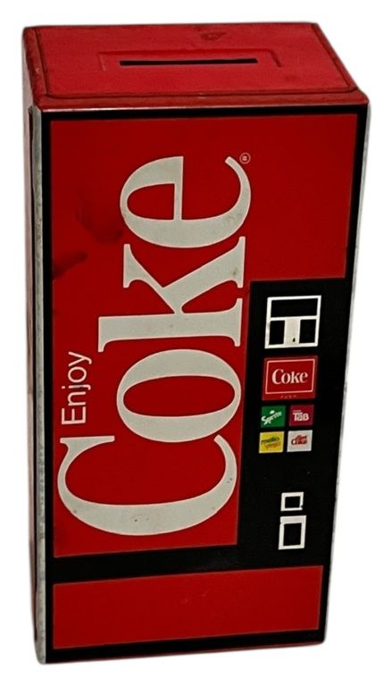 Coca Cola Tin Vending Machine Coin Bank