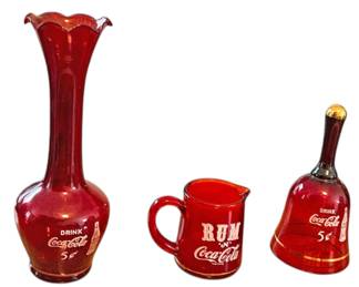 Vintage Ruby Red CocaCola Glassware