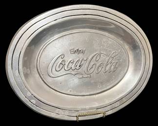 CocaCola Pewter Serving Platter