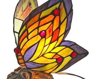 Tiffanystyle Stained Glass Butterfly Lamp