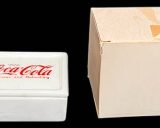 CocaCola Porcelain Trinket Box Matches