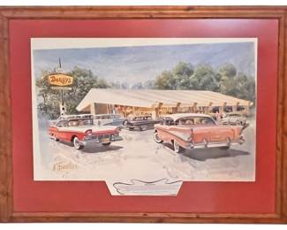 Vintage Dennys Framed Art by Jack Schmitt