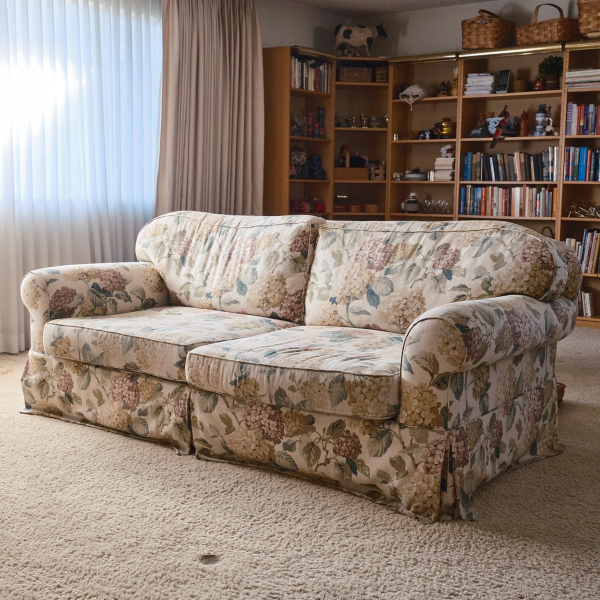 Couch with floral pattern