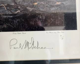 framed, signed Paul McGehee "Old Georgetown on the Potomac" serigraph- ARTIST'S PROOF