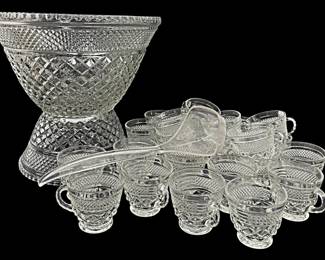 Glass Punch Bowl Set with 12 Cups 