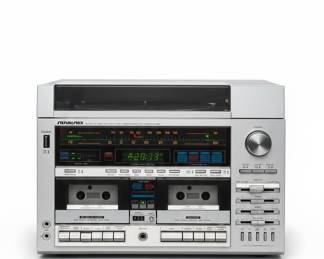 Vintage Sound Design Stereo Receiver, Dual Cassette Deck, and Turntable