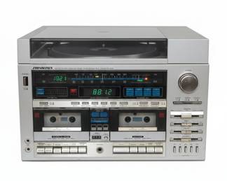 Vintage Sound Design Stereo Receiver, Dual Cassette Deck, and Turntable
