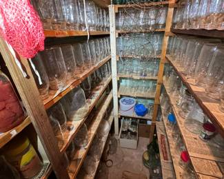 Basement. Down the stairs to the right. canning room