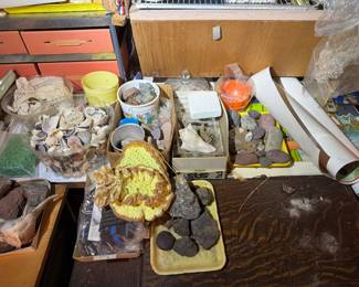 Basement. Down the stairs to the right in the kids and Avon area.