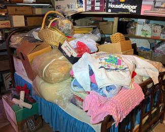 Basement. Down the stairs to the left.