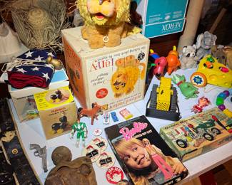 Basement. Down the stairs to the right in the kids and Avon area.