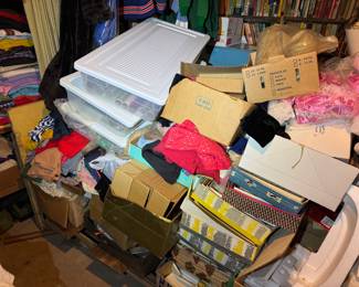 Basement. Down the stairs to the left.