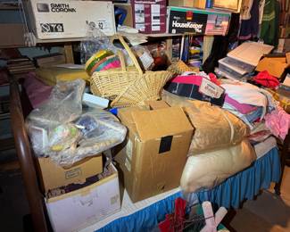 Basement. Down the stairs to the left.