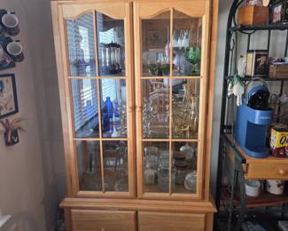 Solid Pine China Cabinet $200