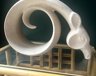 $50–pale-pink plaster Haeger gazelle