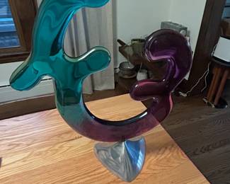 $100–acrylic signed Haziza sculpture