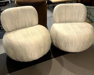 $200–pair of vintage white/silver chairs