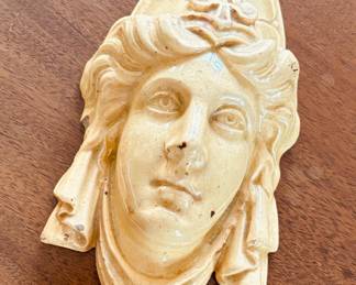 Signed and dated, antique yellow ware ornament/paper weight...