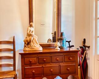 Vintage lowboy by Franklin Shockey Co. Furniture, Lexington, NC... Eastlake mirror...