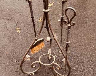 Hand forged fire tool set...
