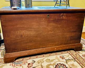 Antique small (36") dovetailed poplar blanket chest...