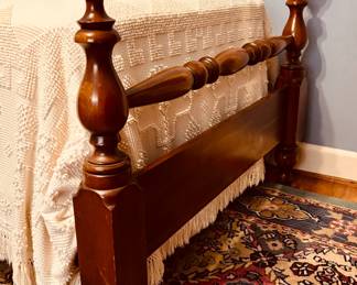 Pair of cannon ball style twin beds (detail)...