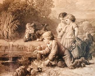 Selection of framed antique steel engravings (pictured approx. 28"x32")...