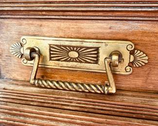 Eastlake Partner's writing table (drawers open or lock on  opposing sides of the table) detail...