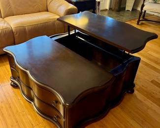 The family room table extends up!